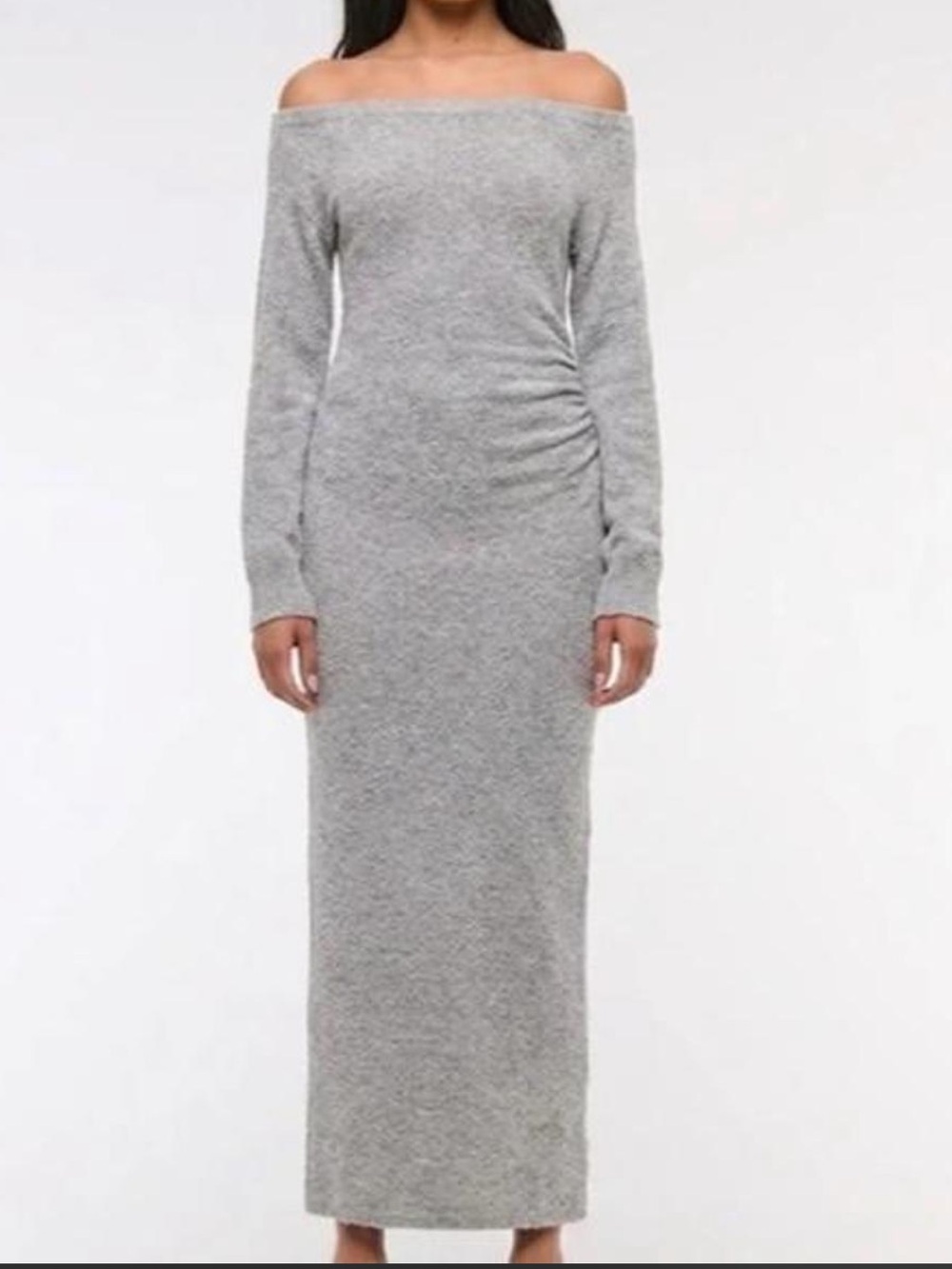 NWOT Abercrombie & Fitch Soft Off the Shoulder Rouched Sweater Dress